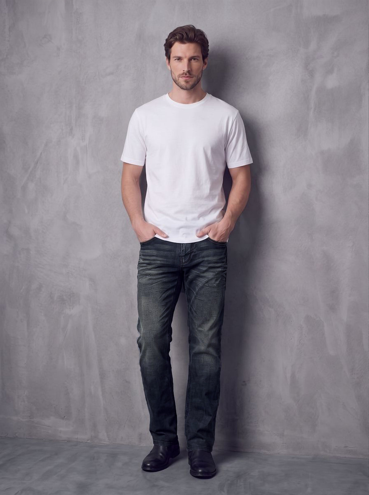 Neil R-Embroidered Straight Jean