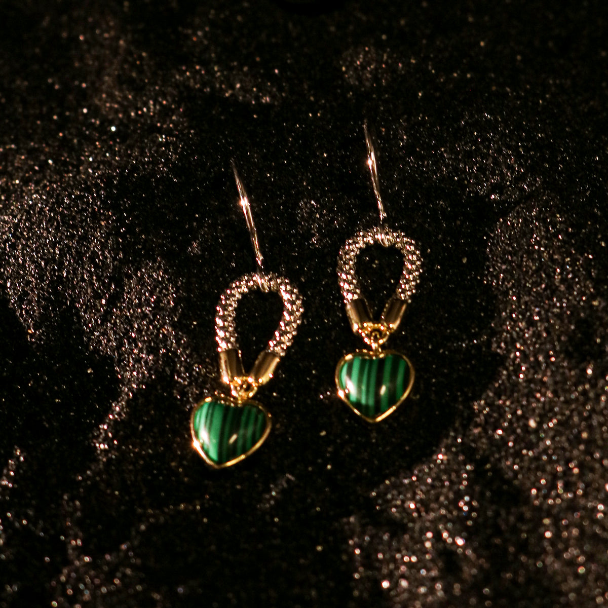 Two-Tone Rope Heart Drop Earrings