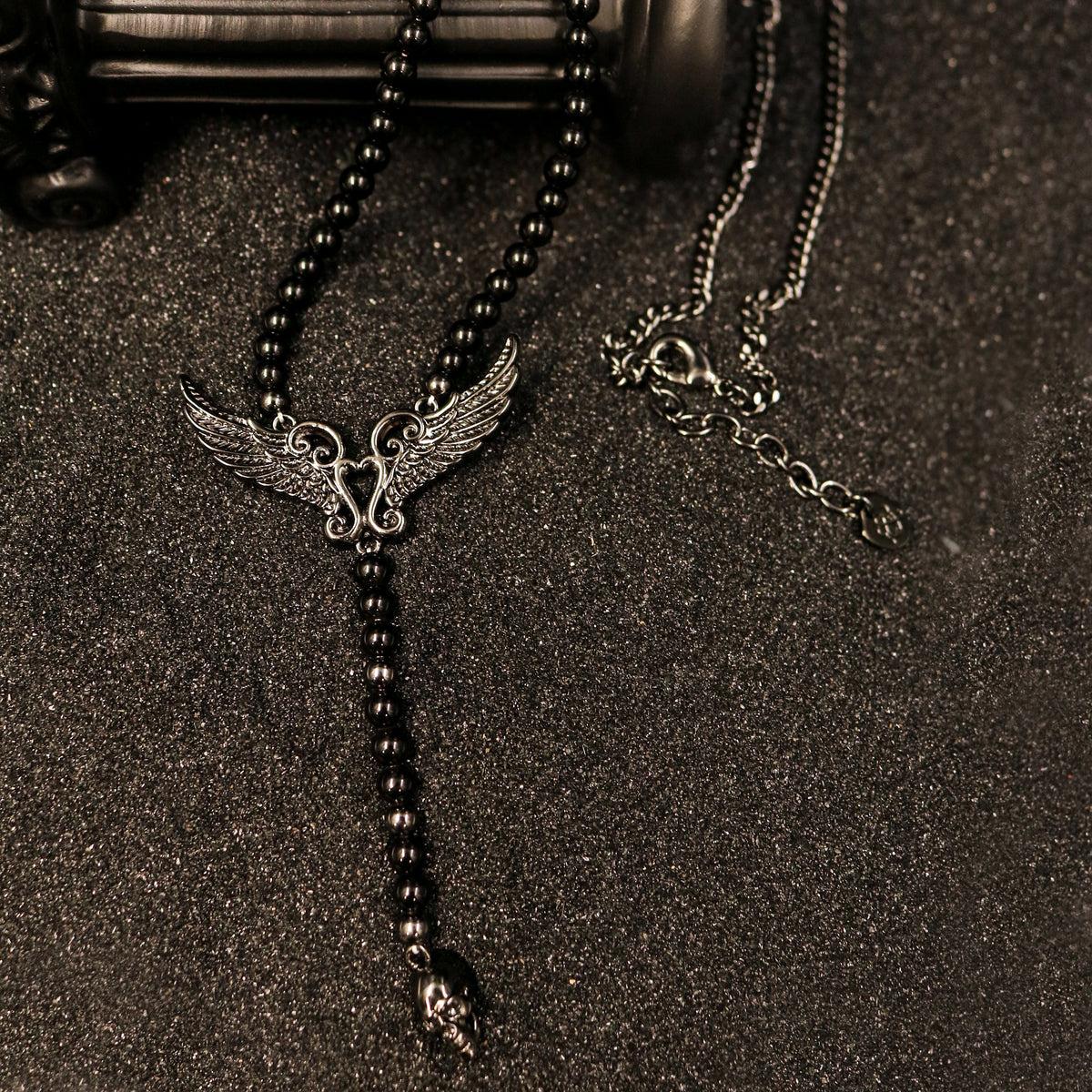 Winged Relic Beaded Necklace