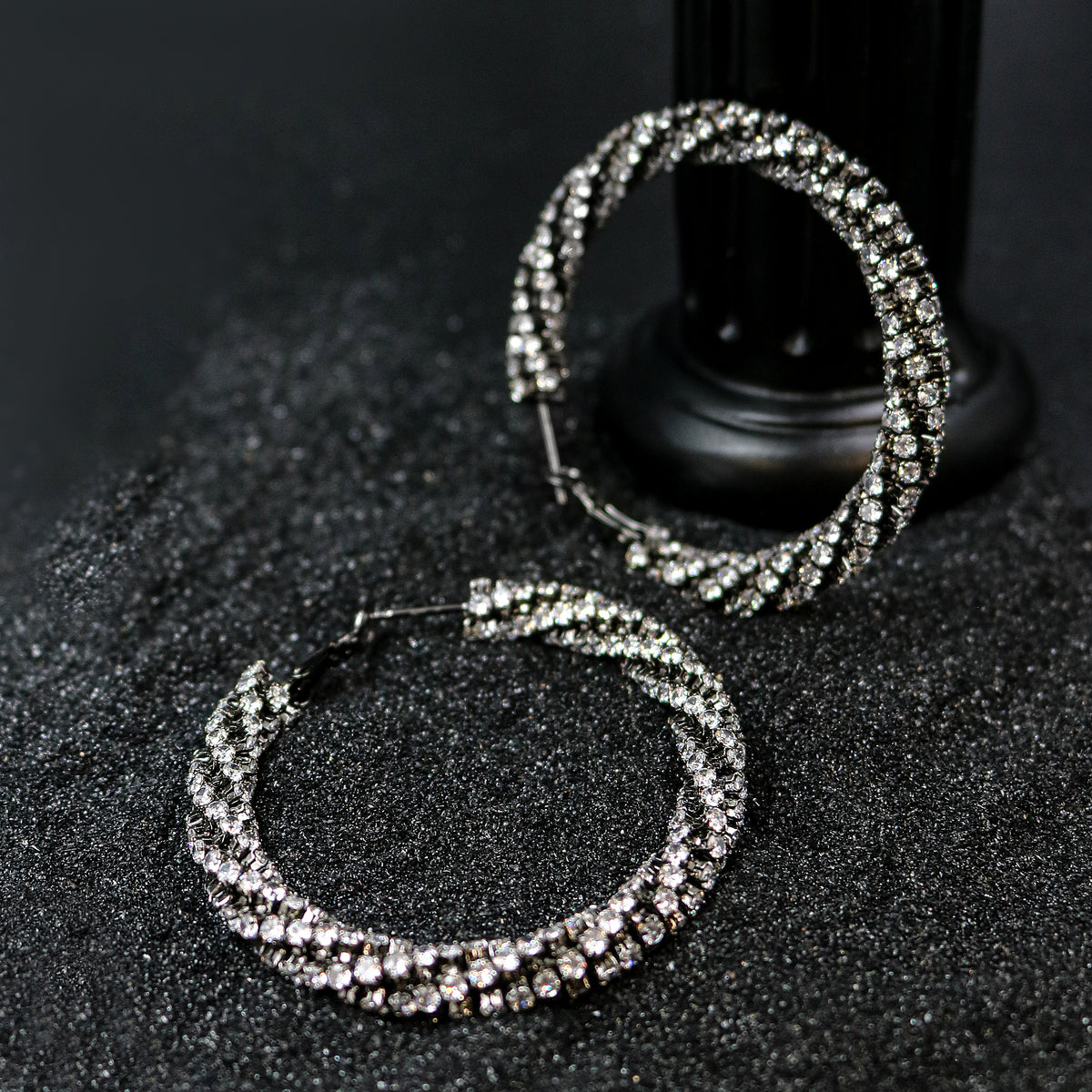 Cubic Zirconia Pavé Hoop Earrings