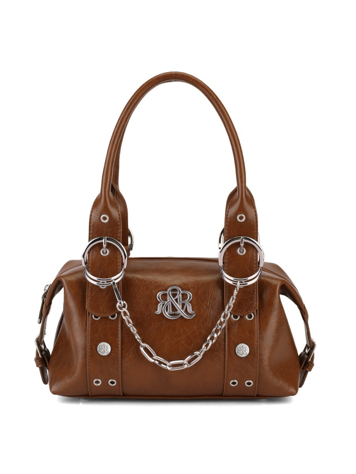 Satchel Handbag with Silver Chain and RR Logo Detail