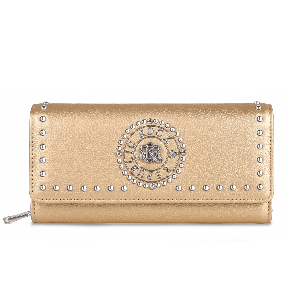 Studded Border Flap Wallet