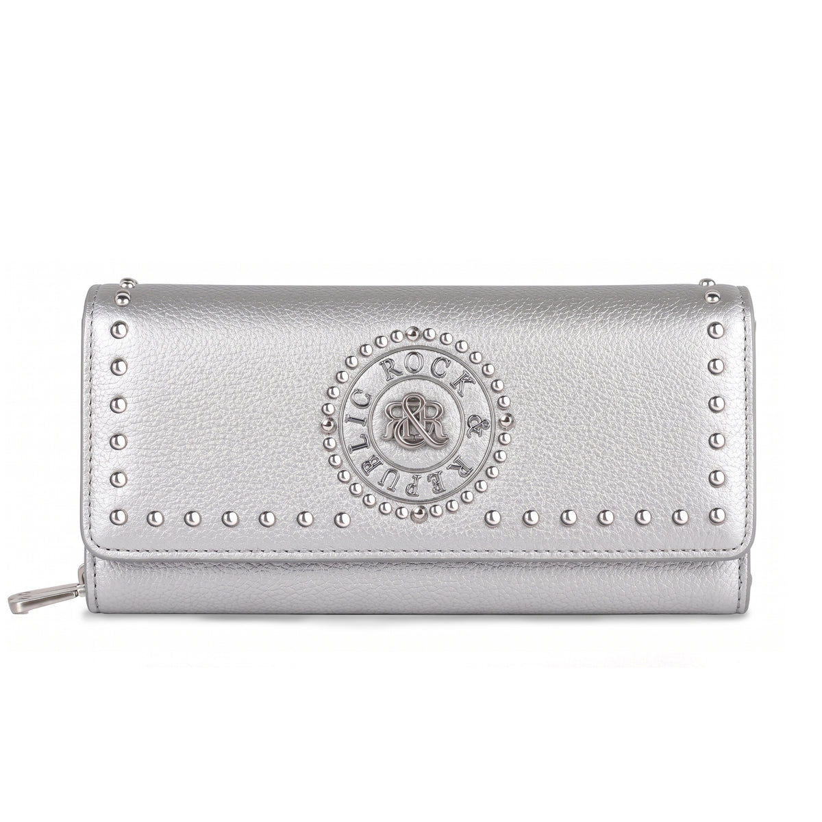 Studded Border Flap Wallet