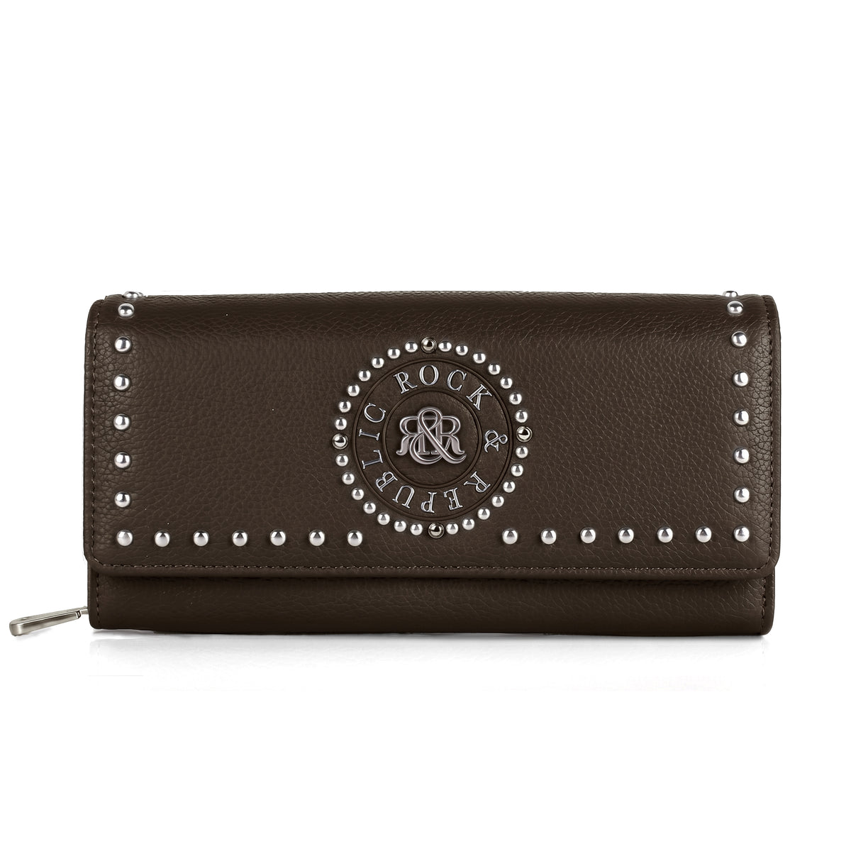 Studded Border Flap Wallet