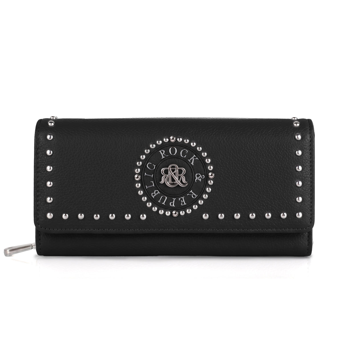 Studded Border Flap Wallet
