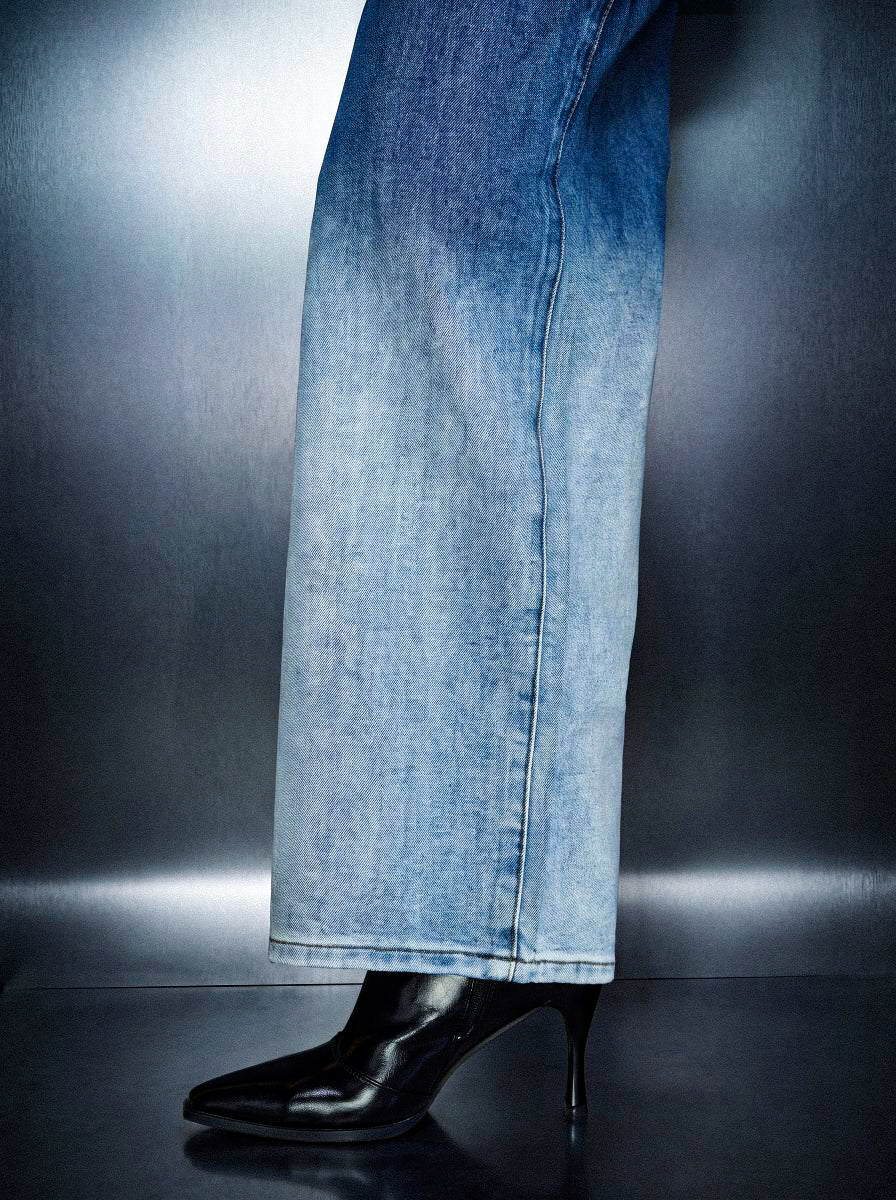 Kendall Ombre Wash Wide Leg Jean
