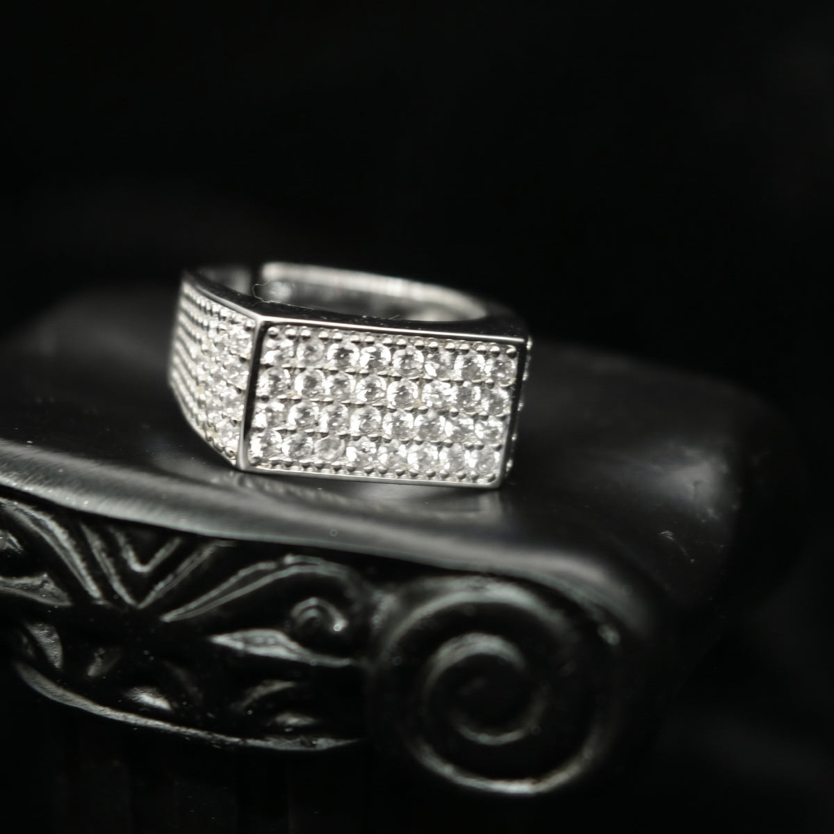 Cubic Zirconia Pavé Signet Ring