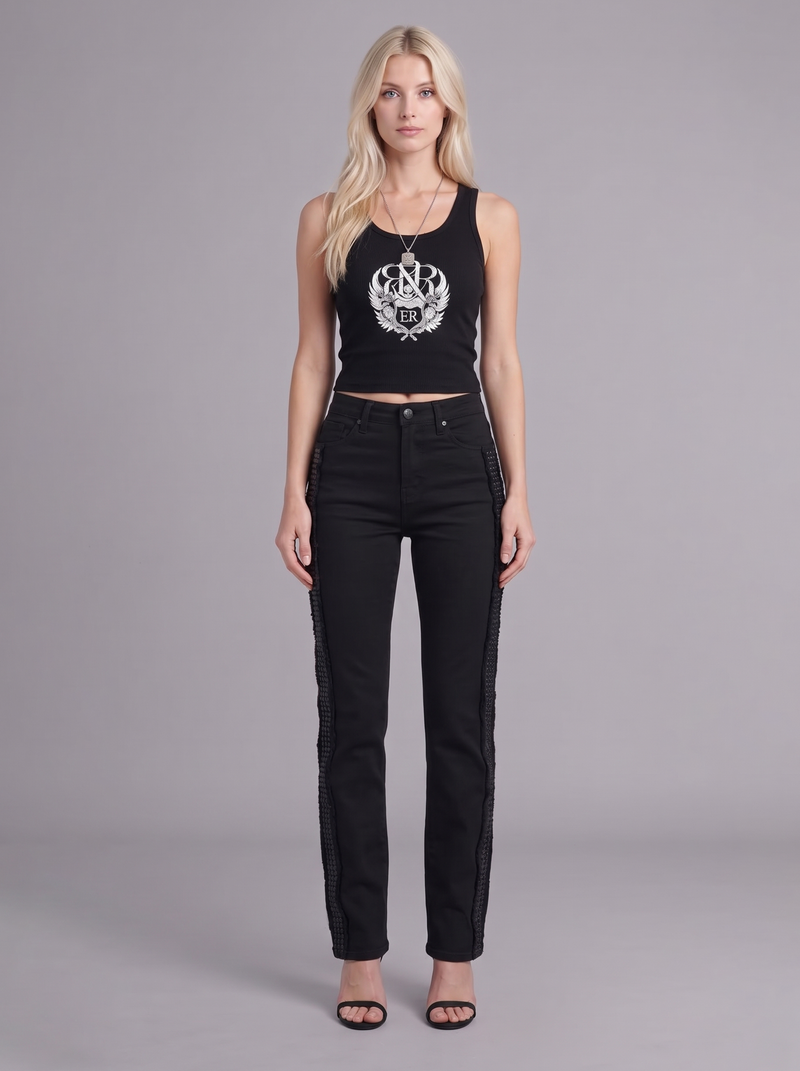 Kaia Tonal Logo Straight Jean