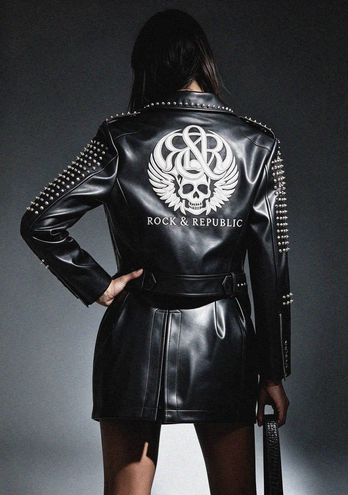 Studded Shoulder Moto Jacket