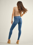 Back view of Rock & Republic Women's Fever Legging in Last Call showing classic rear patch pockets and sleek sculpting fit.