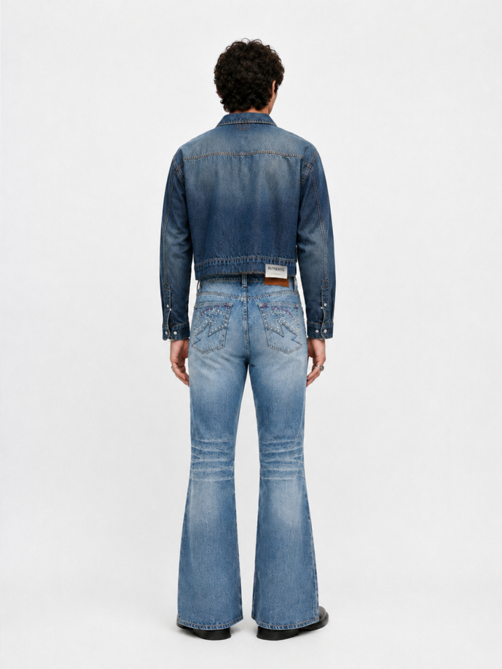 Neil Mid Rise Rhinestone-Embellished Straight Jean
