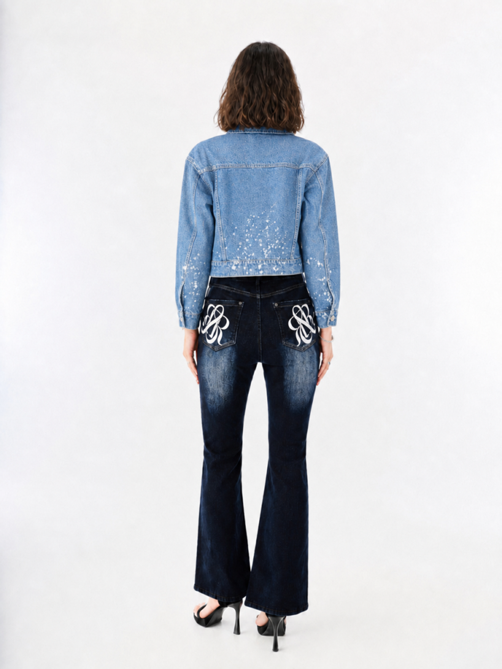 Paint-Splatter Denim Jacket