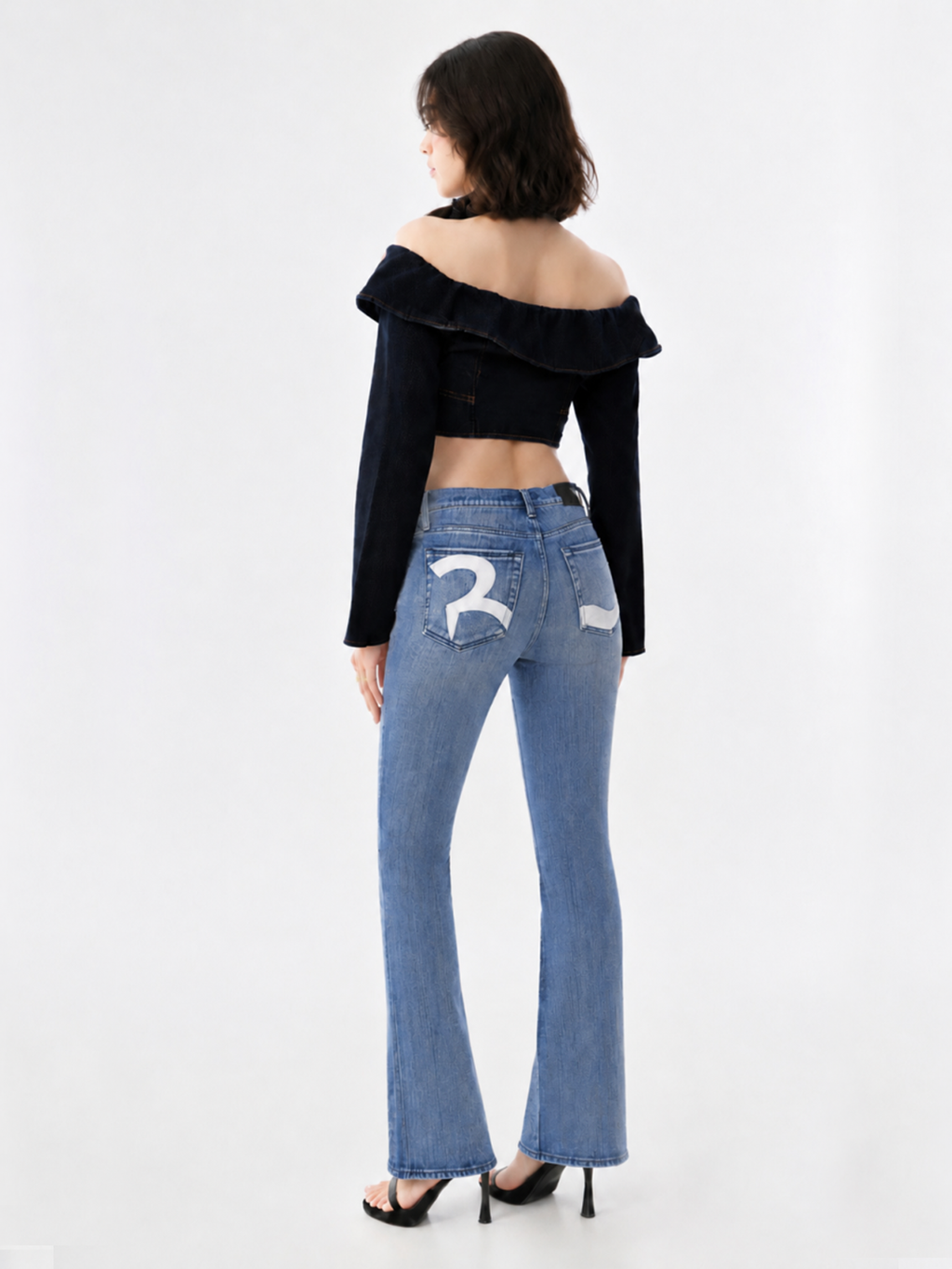 Fever White Logo Pocket Bootcut Jean