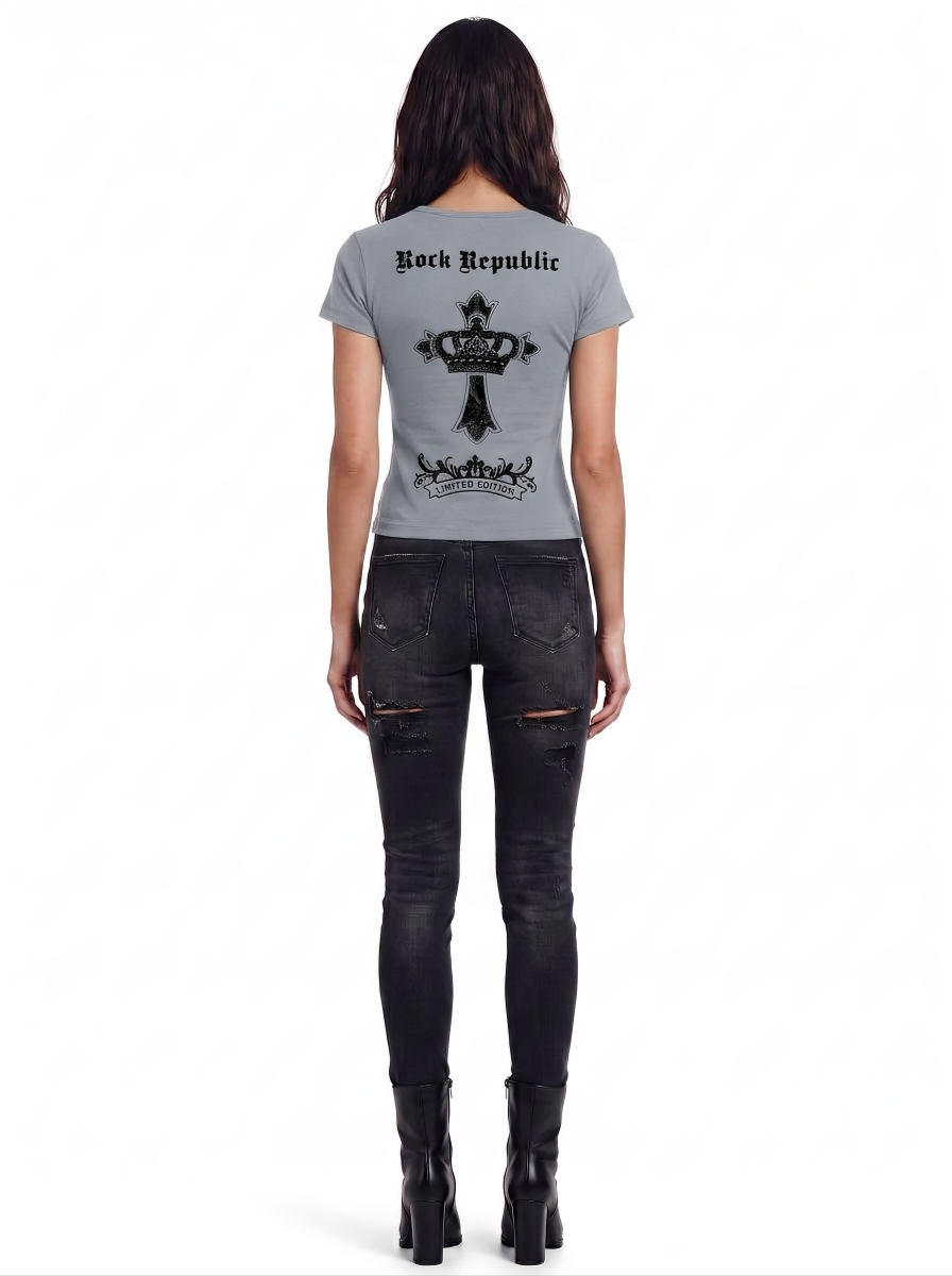 Ornate Cross Fitted T-Shirt