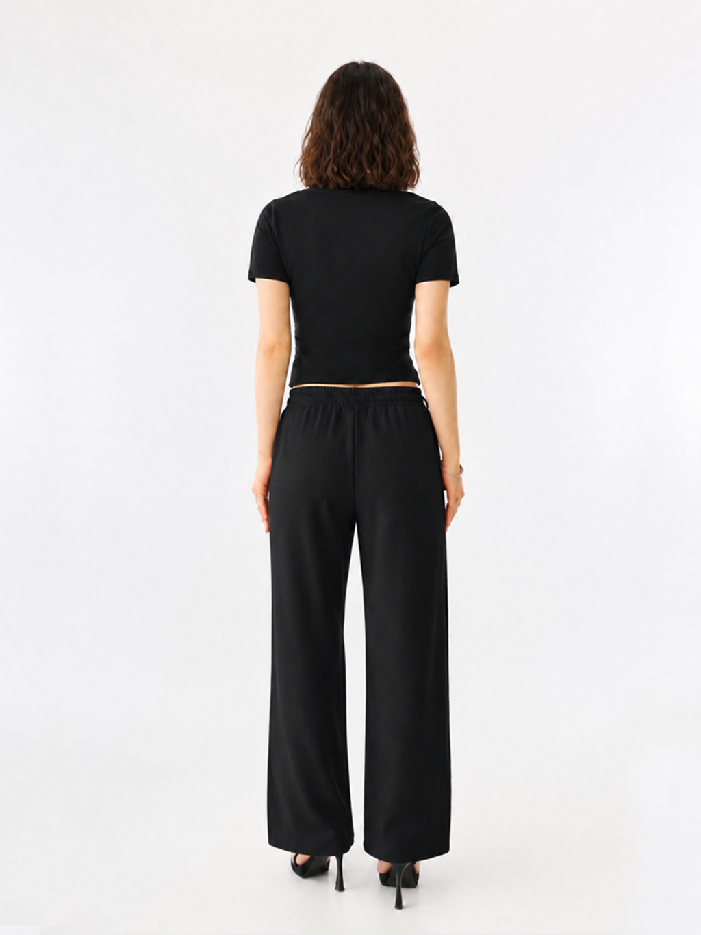 Logo Knit Wide Leg Pants