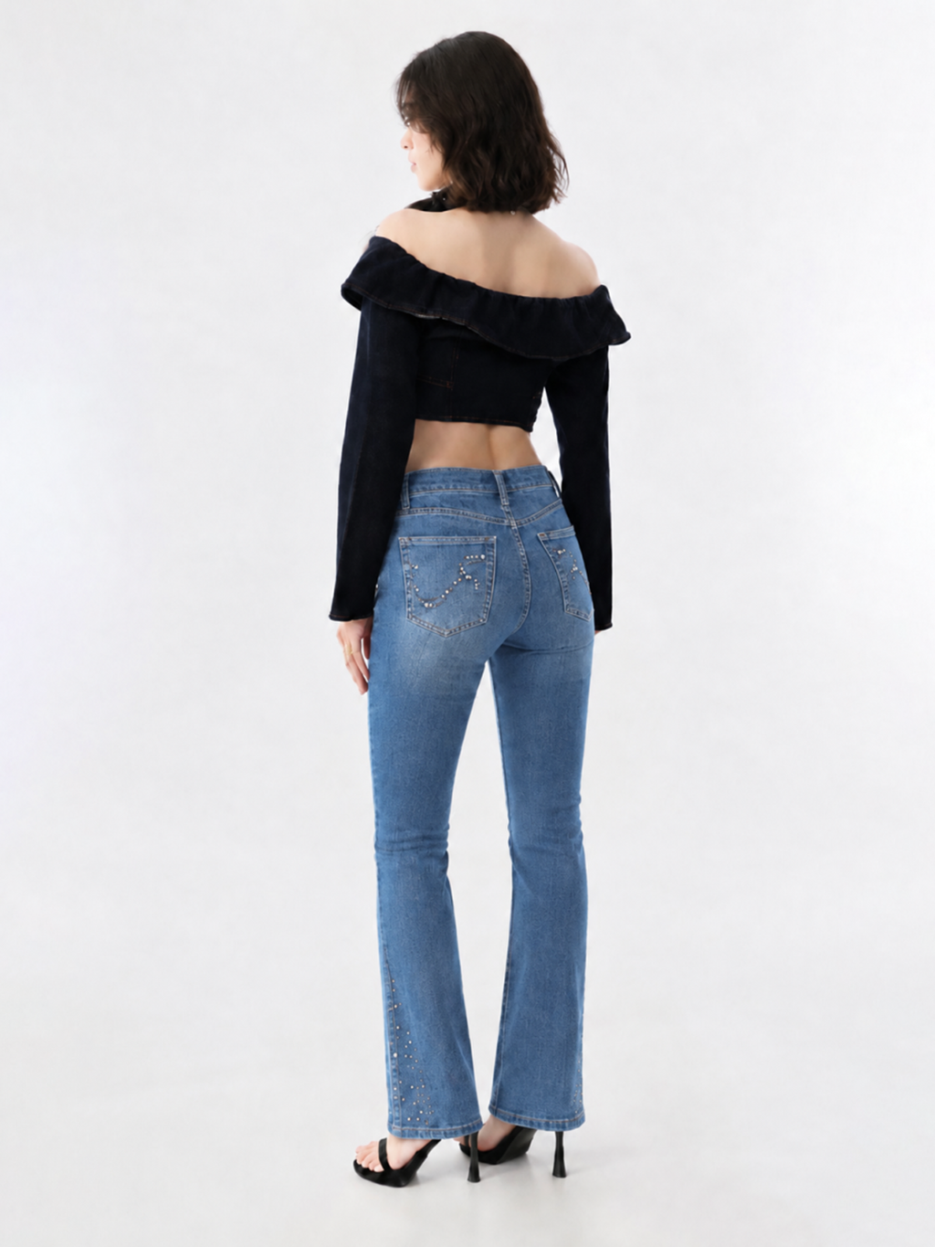 Fever Rhinestone Pocket Bootcut Jean