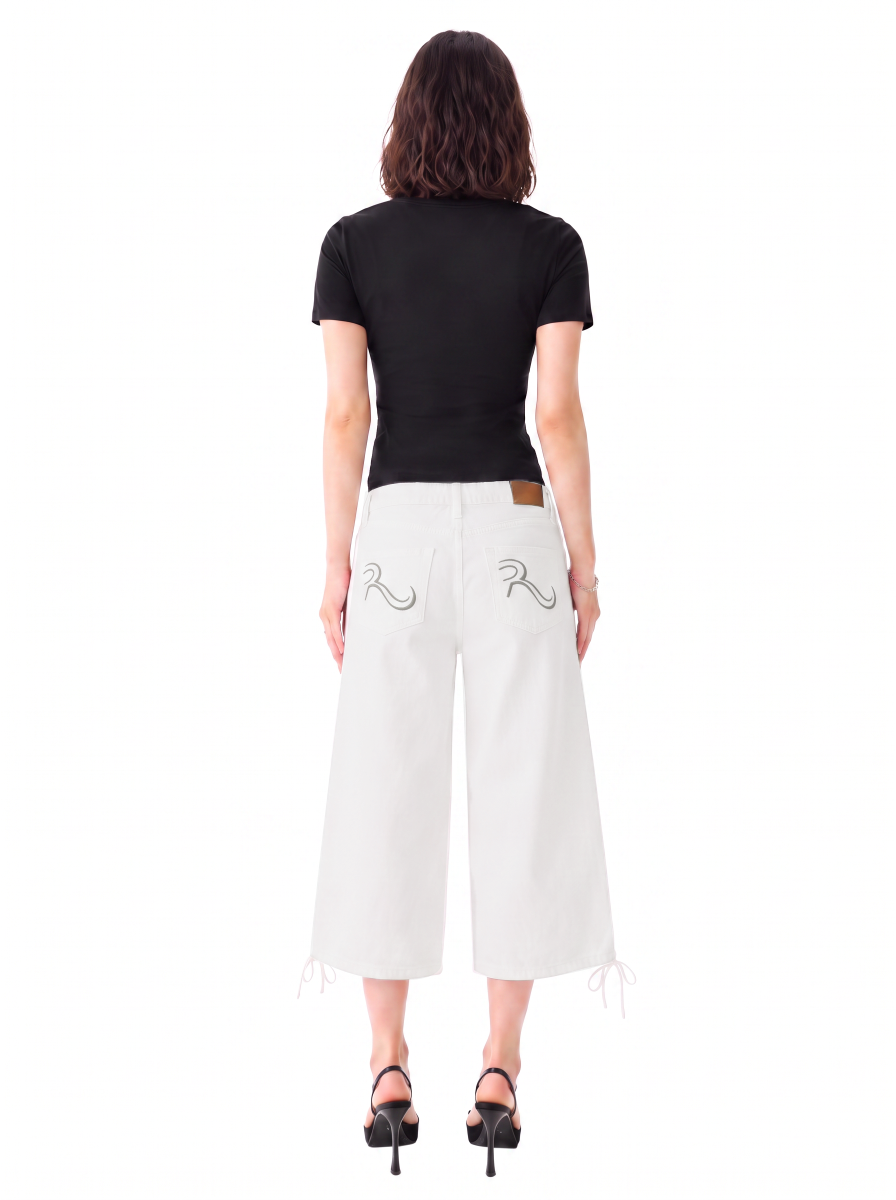 Bermuda Tie-Hem Denim Shorts