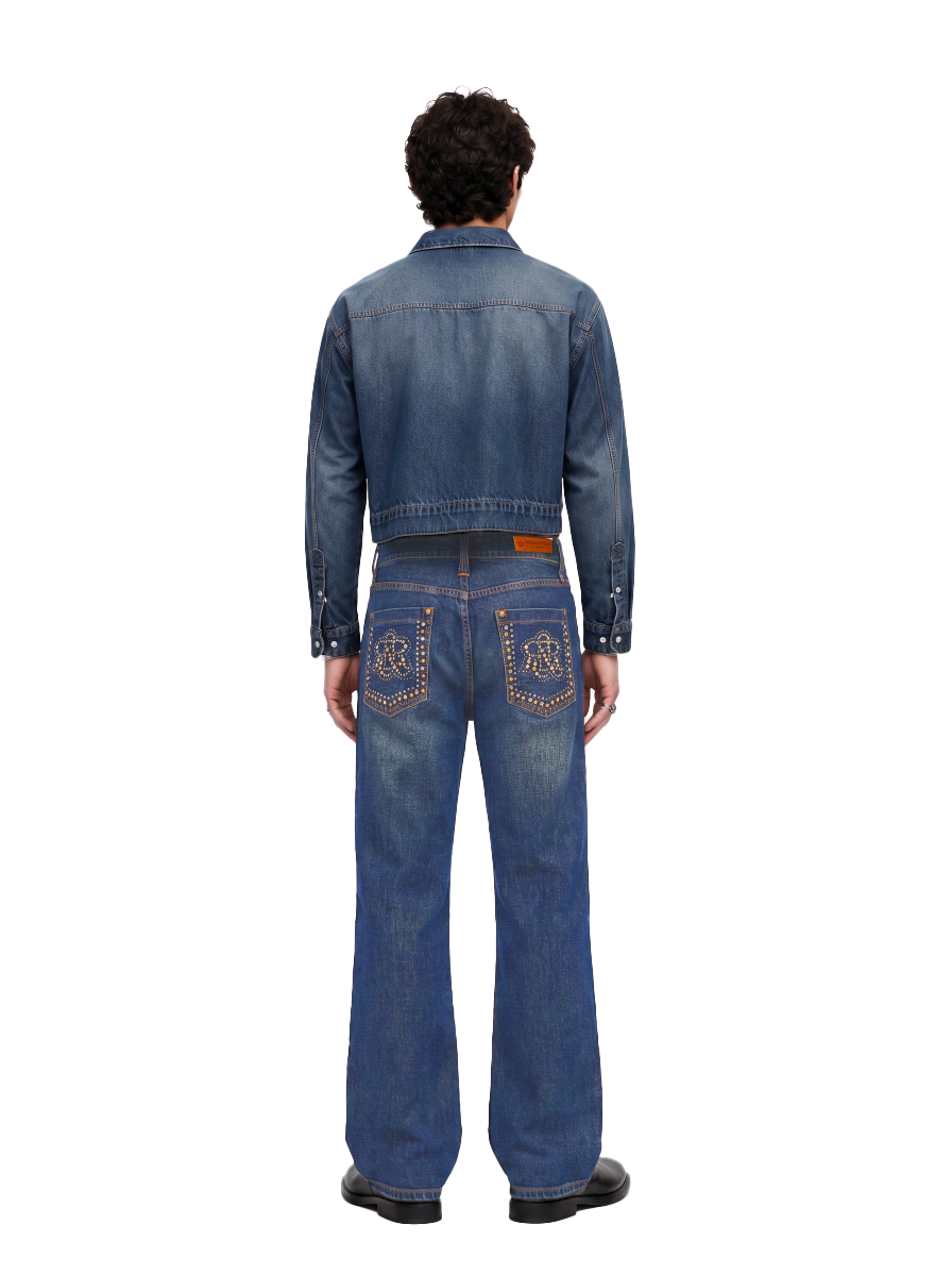 Neil Baroque Print Straight Jean