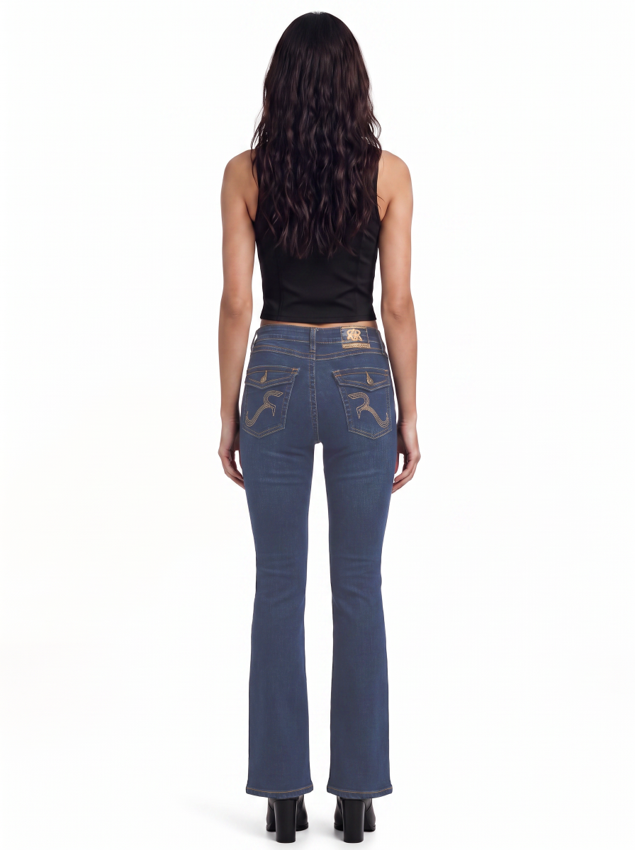 Stella Mid Rise R-Embroidered Bootcut Jean