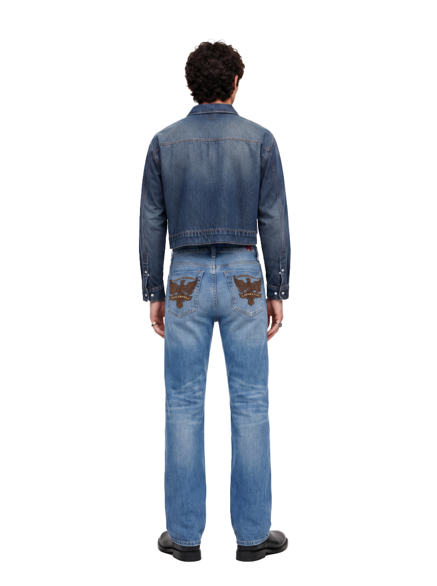Knox Embroidered Appliqué Straight Jean
