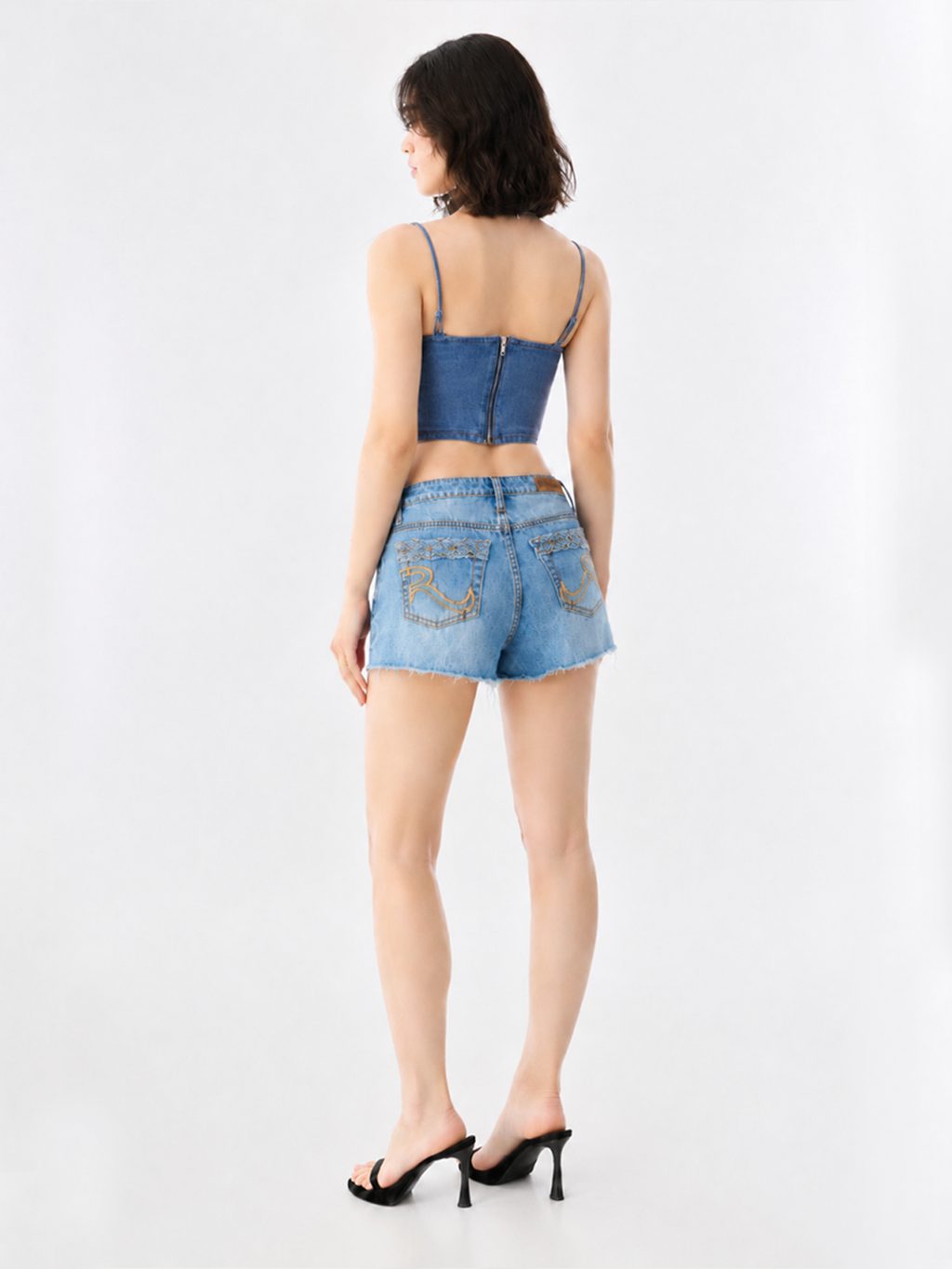 Crystal Denim Corset Top