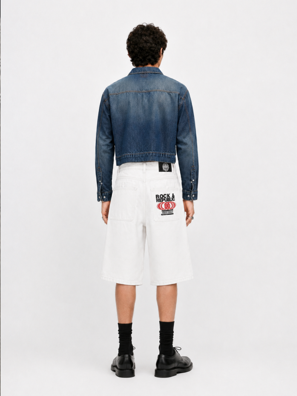 Allover Stud Denim Shorts