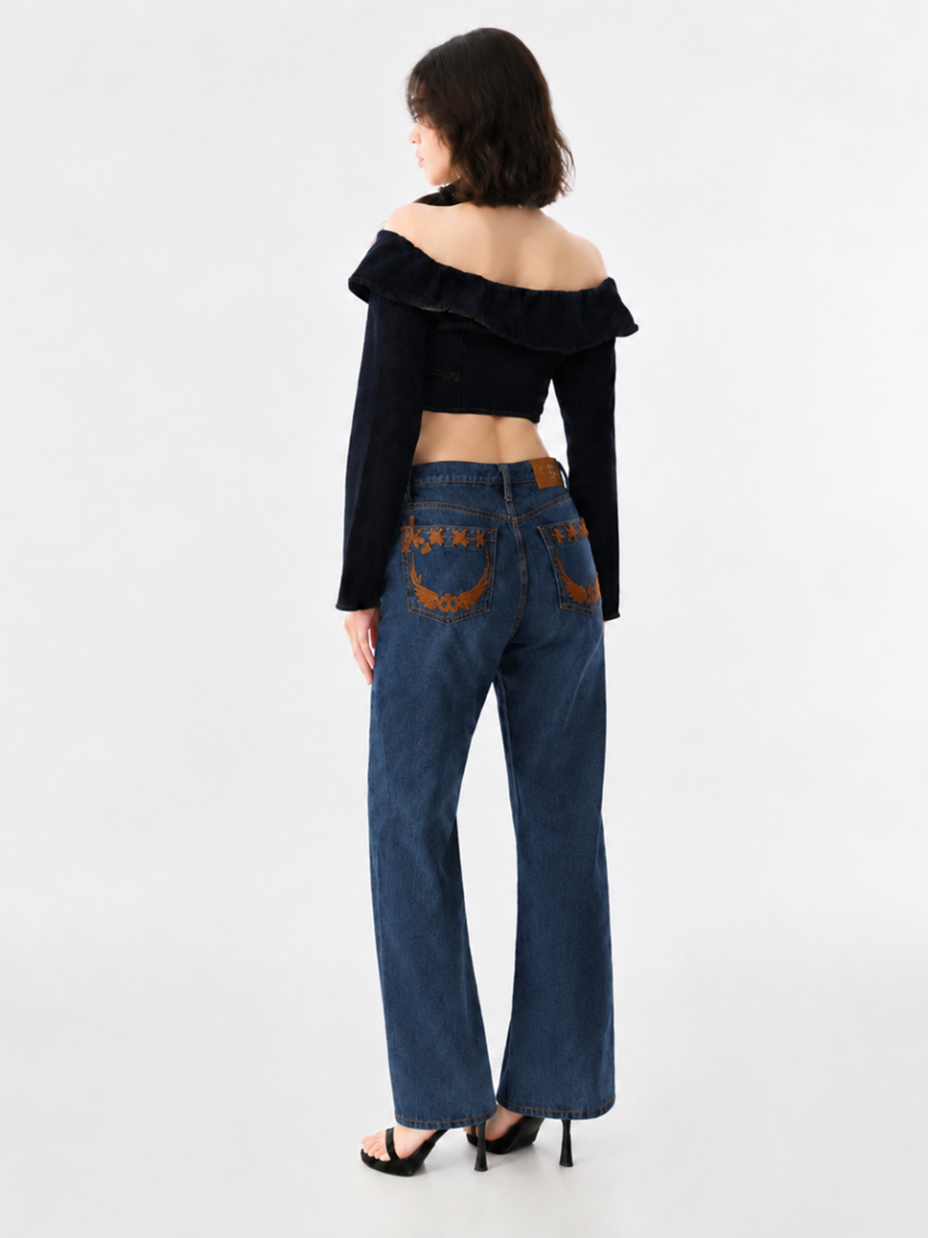 Stella Tan Lace-Up Relaxed Straight Jean
