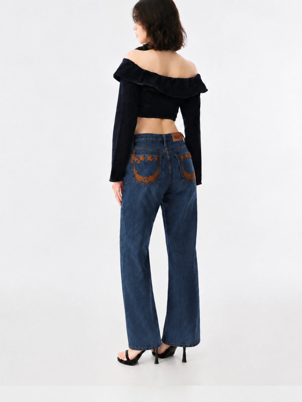 Stella Tan Lace-Up Relaxed Straight Jean