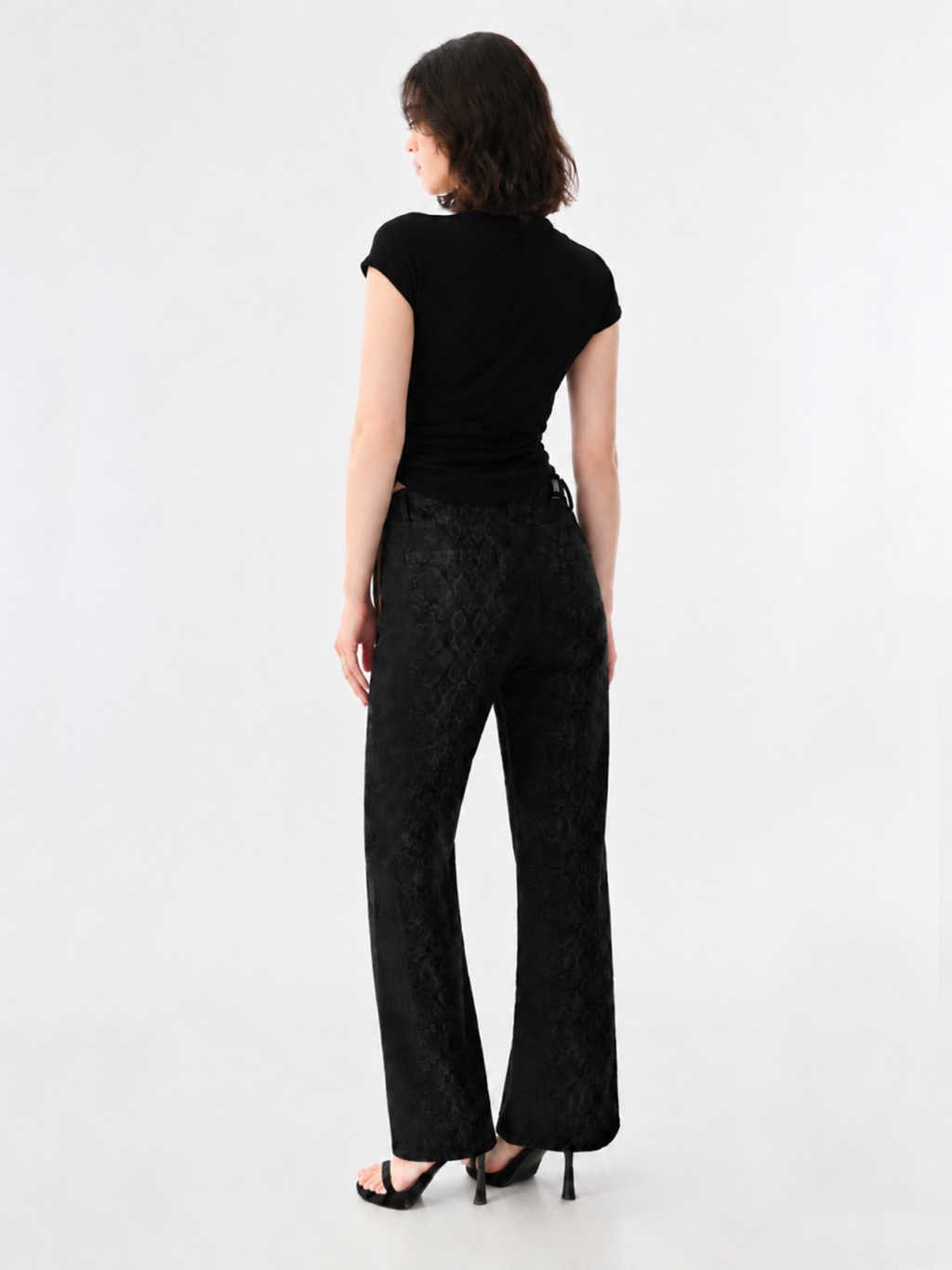 Ruched Drawstring Wrap Top