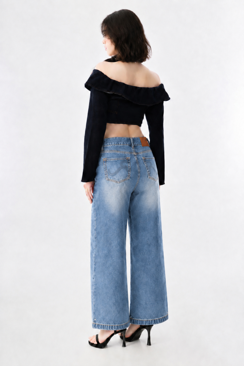 R Pocket Wide Leg Jeans