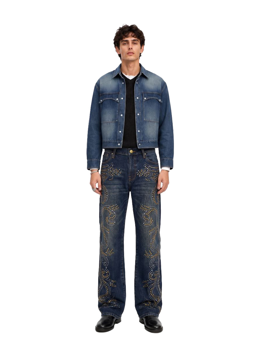Neil Baroque Print Straight Jean