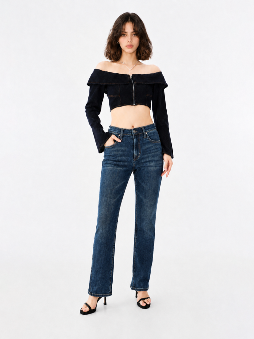 Fever Rhinestone Pocket Bootcut Jean