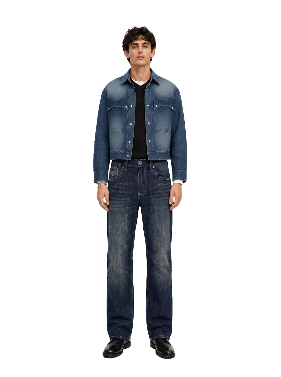 Neil Studded Straight Leg Jean