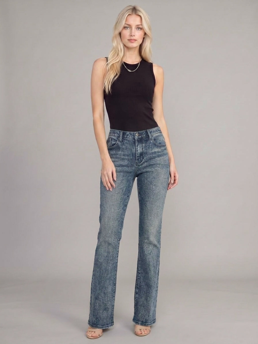 Fever White Logo Pocket Bootcut Jean