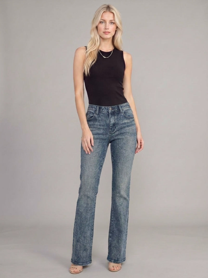 Fever White Logo Pocket Bootcut Jean