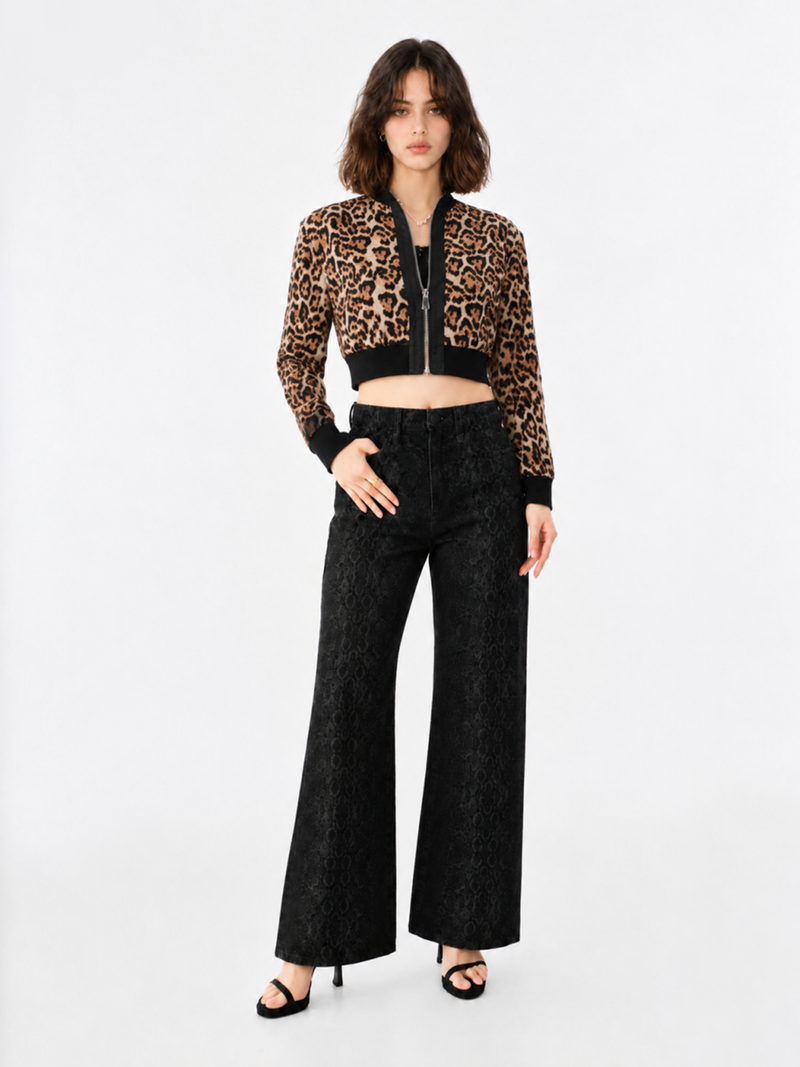 Leopard Print Bomber Jacket