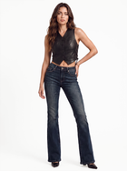 Lace-Up Coated Denim Vest