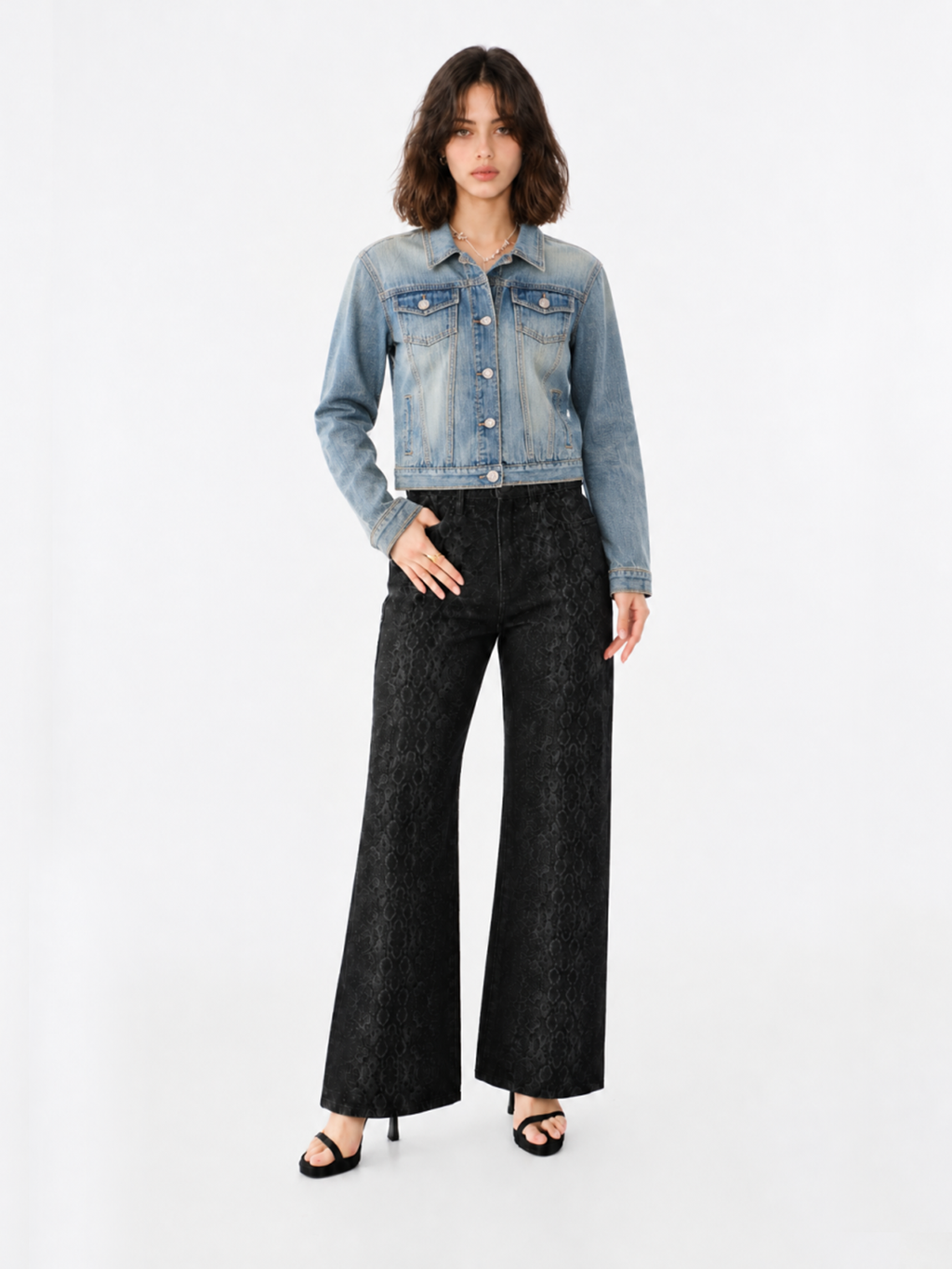 Studded Hem Denim Jacket