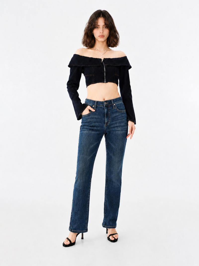 Fever Rhinestone Pocket Bootcut Jean