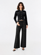 Contrast Stitch Black Denim Jacket
