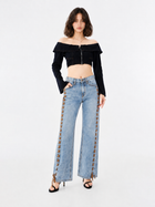 Stella Tan Lace-Up Relaxed Straight Jean