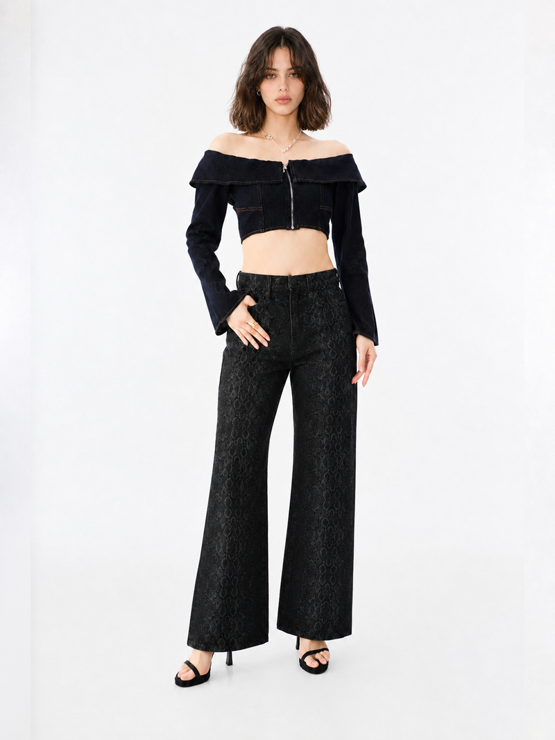 Kaia Allover Leopard Straight Jean