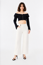 Triple Button Denim Bermuda Shorts