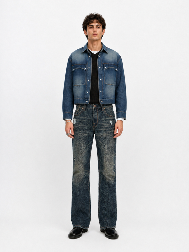 Neil Vintage Green Fade Straight Jean