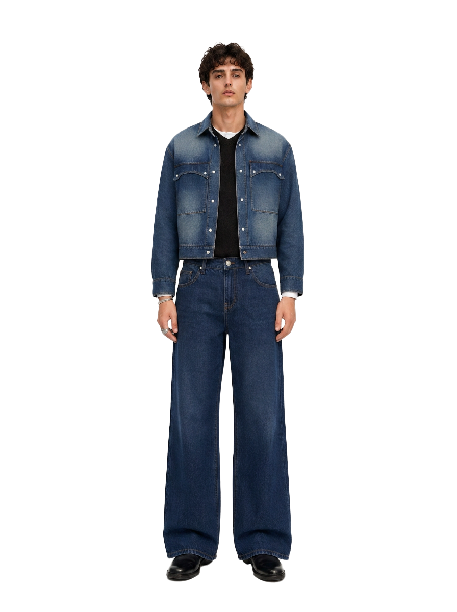 Rhys Embroidered Barrel Leg Jean