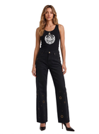 Rowan Gold Eyelet Barrel Leg Jean