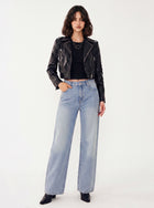 Kaia Studded Card Pocket Straight-Leg Jean