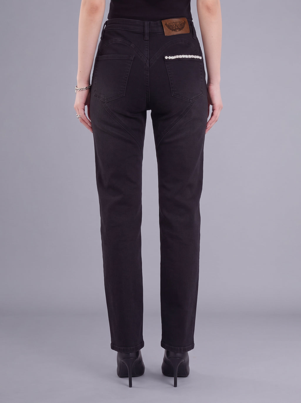 Kaia Double Stripe Straight Jean