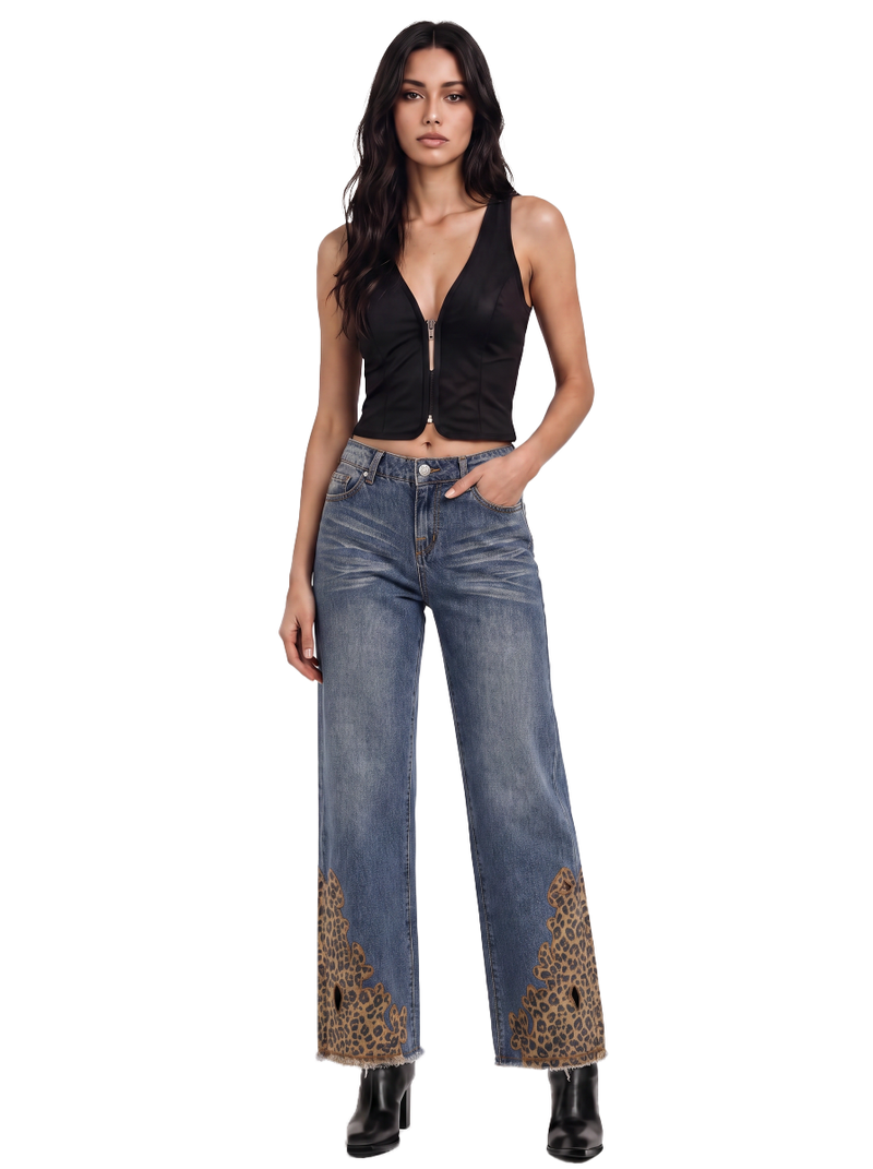 Kaia Paneled Wide Leg Jean
