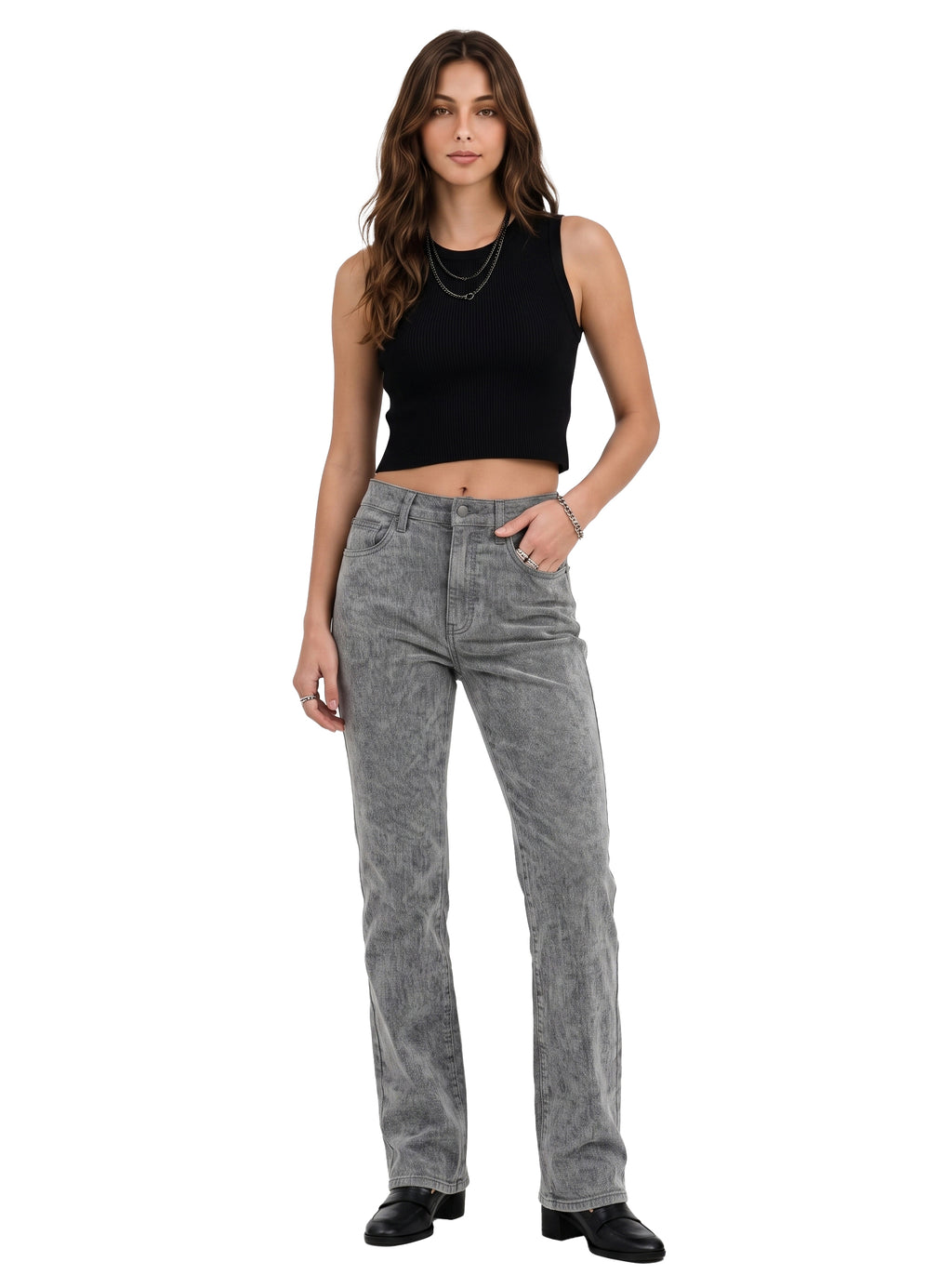 Kaia Mid Rise Straight Jean